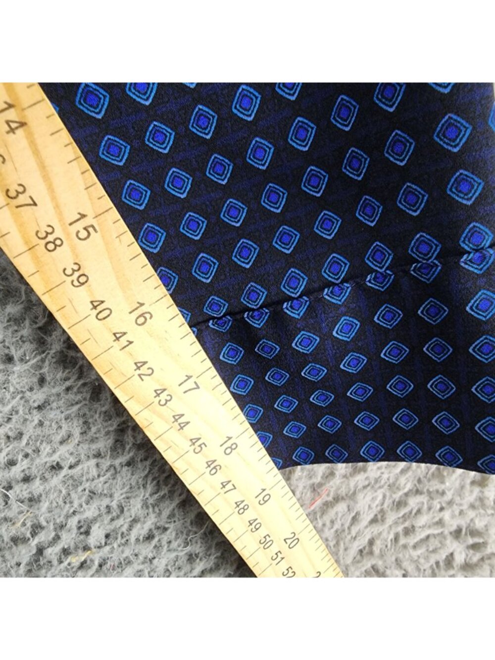 Express Womens Large Blue Diamond Print Long Sleeve Button Up - Picture 8 of 11
